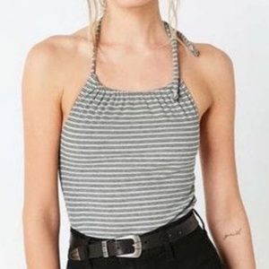 BDG Striped Halter Crop Top